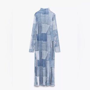 🔥🔥ZARA PATCHWORK DENIM TULLE DRESS